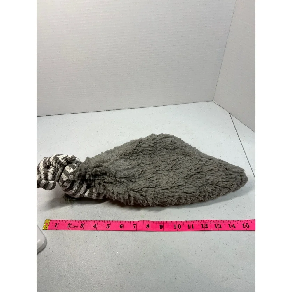 RH Baby & Child Luxe Elephant Security Blanket Grey Striped Knit Faux Fur Lovey